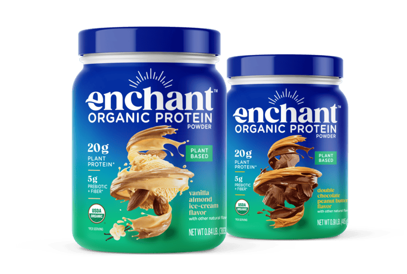 Organic Plant-based protein Vanilla Almond Ice-cream and Double Chocolate Peanut Butter delicious flavors