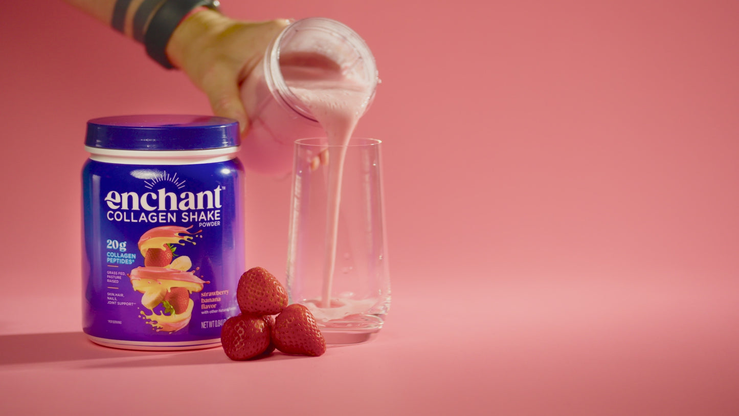 Strawberry Banana Collagen Peptides Shake powder